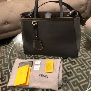 New Fendi 2jours Grey leather & gold from Barney’s